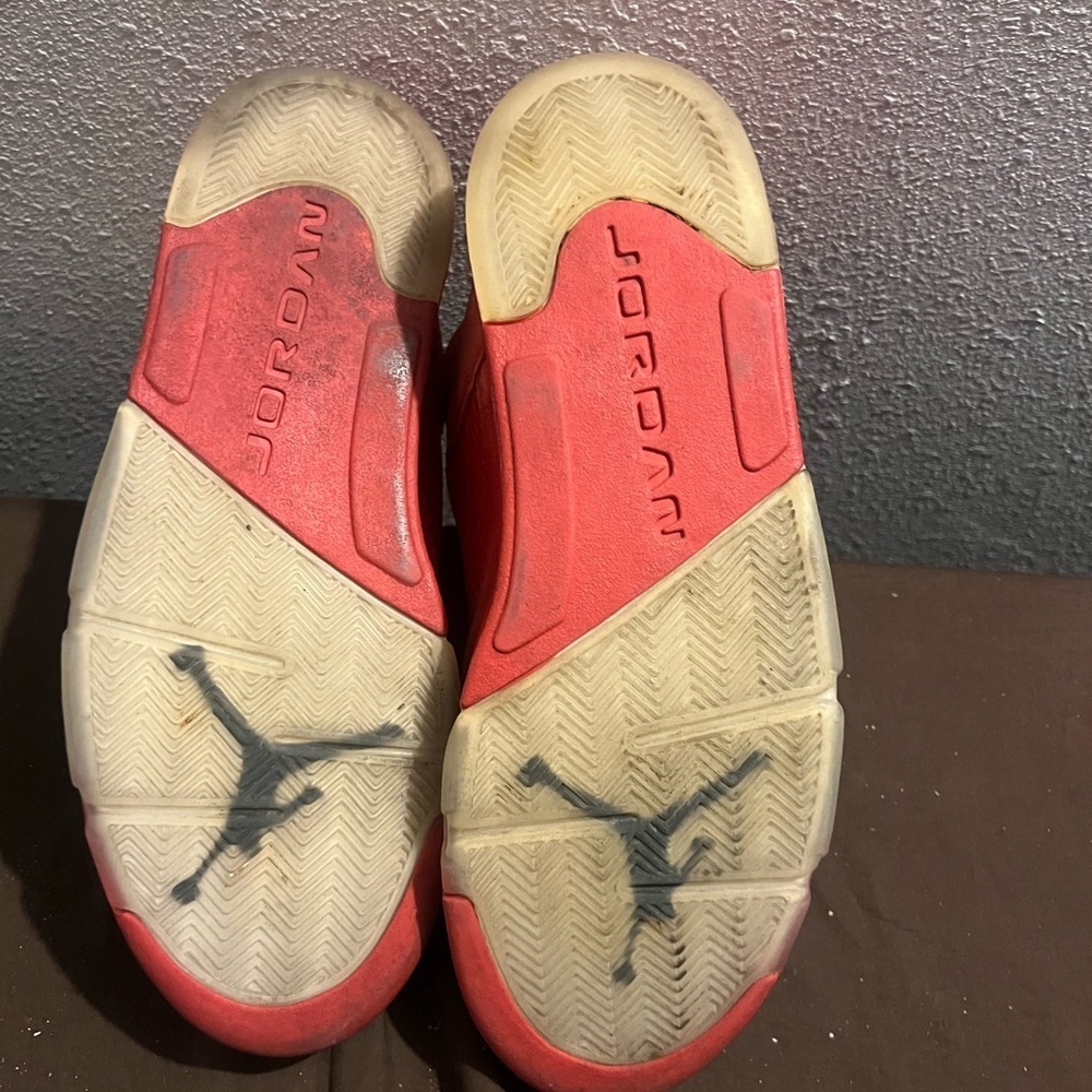 Red Suede High-Top Sneakers Retro 5 Red Suede Nike men size 13 - Picture 2 of 7